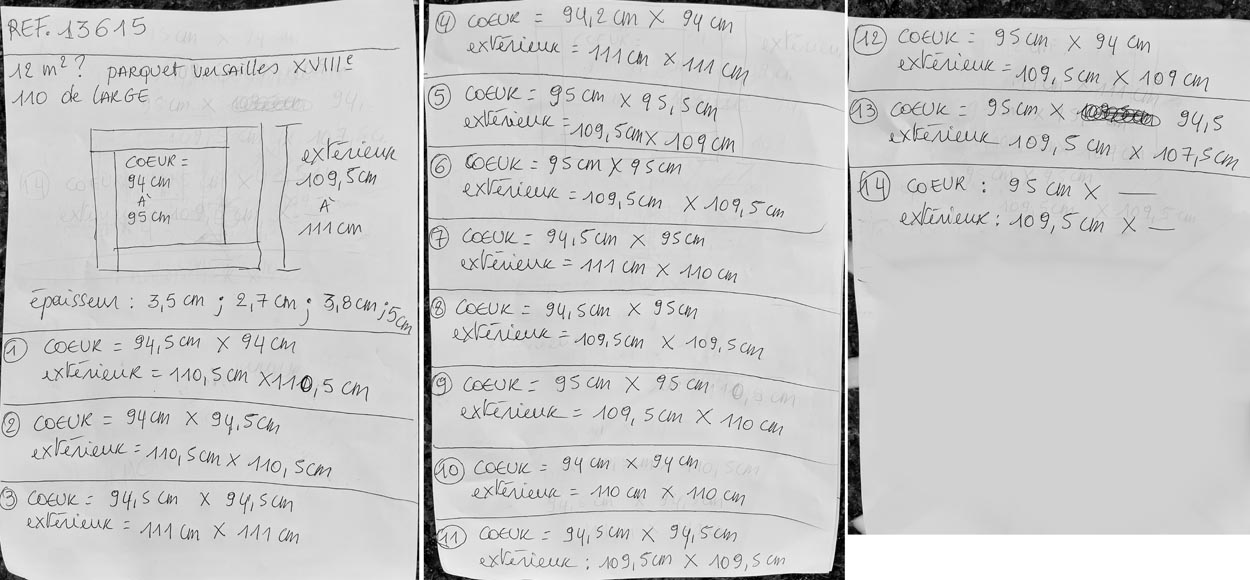 Environ 11 m² de parquet Versailles en chêne, XVIIIe siècle Environ 11 m² de parquet Versailles en chêne, XVIIIe siècle-8