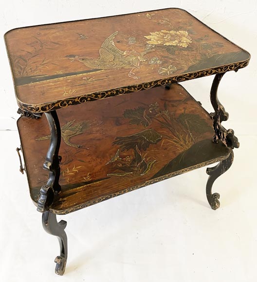 Louis MAJORELLE (attr.à) Table à thé à décor en vernis Martin, vers 1880-1890 Louis MAJORELLE (attr.à) Table à thé à décor en vernis Martin, vers 1880-1890-1