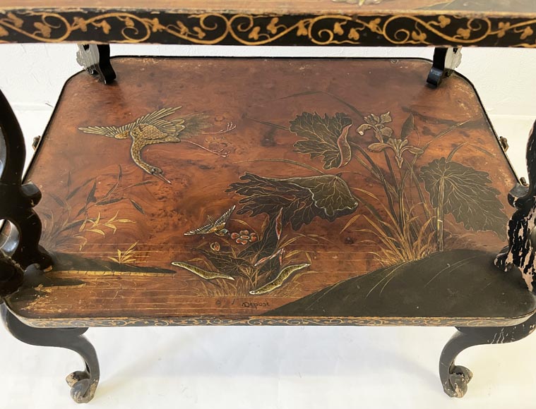 Louis MAJORELLE (attr.à) Table à thé à décor en vernis Martin, vers 1880-1890 Louis MAJORELLE (attr.à) Table à thé à décor en vernis Martin, vers 1880-1890-11