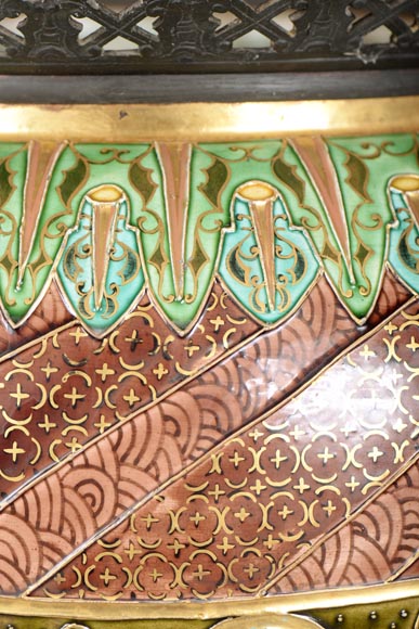 Grand vase chinoisant à monture en bronze au dragon  Grand vase chinoisant à monture en bronze au dragon-4