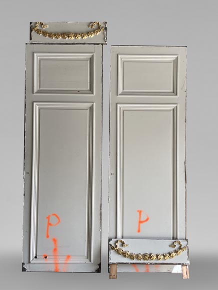 Série de pilastres ioniques en bois sculpté peint Série de pilastres ioniques en bois sculpté peint-10