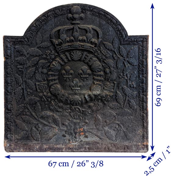 Belle plaque de cheminée aux armes de France Belle plaque de cheminée aux armes de France-9