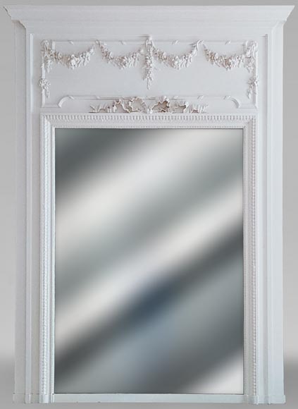 Trumeau de style Louis XVI à la guirlande de fleurs Trumeau de style Louis XVI à la guirlande de fleurs-0