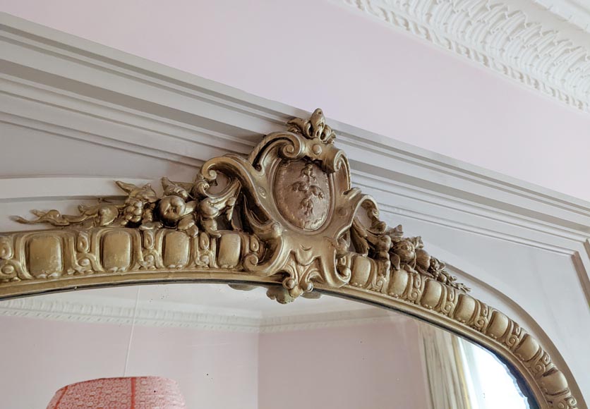 Trumeau de style Régence au cartouche fleuri Trumeau de style Régence au cartouche fleuri-2