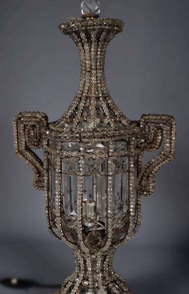 Paire de lampe en cristal anciennes Paire de lampe en cristal anciennes-4