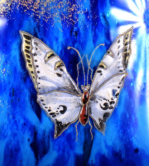 VERRERIE DE CLICHY (attribué à) – Grand vase en verre jaspé bleu VERRERIE DE CLICHY (attribué à) – Grand vase en verre jaspé bleu-4