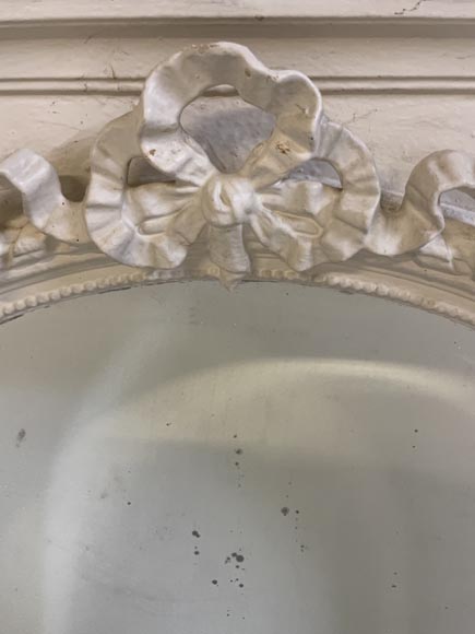 Trumeau de style Louis XVI au dessus arrondi et au ruban Trumeau de style Louis XVI au dessus arrondi et au ruban-1