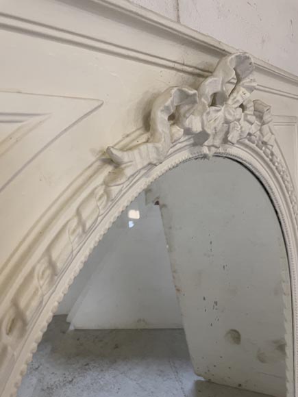 Trumeau de style Louis XVI au dessus arrondi et au ruban Trumeau de style Louis XVI au dessus arrondi et au ruban-2