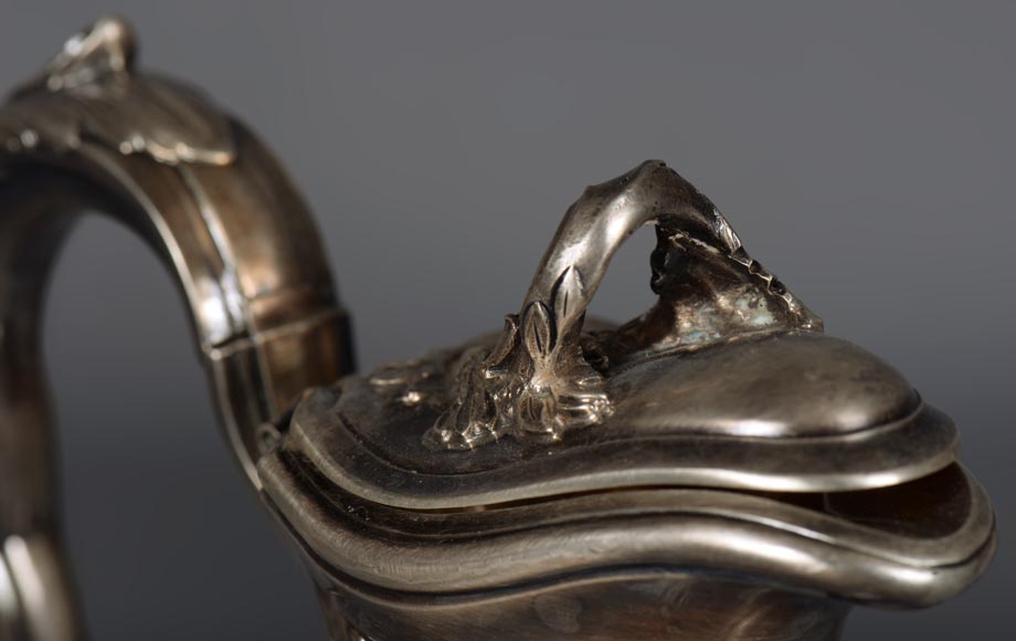 Belle paire d'aiguières en cristal et argent Belle paire d'aiguières en cristal et argent-3