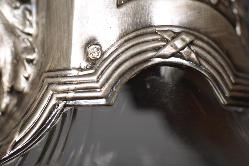 Belle paire d'aiguières en cristal et argent Belle paire d'aiguières en cristal et argent-5