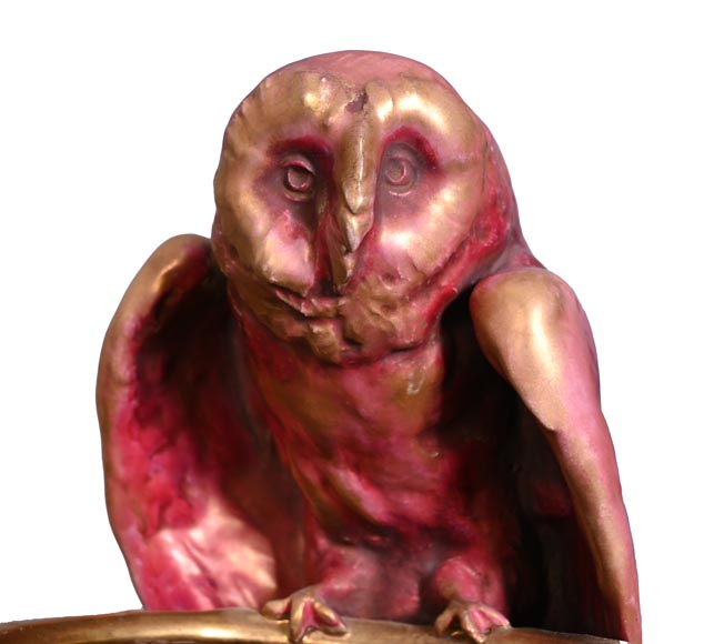 Eduard Stellmacher (attribué à) pour Amphora, Vase à la chouette en faïence, fin des années 1890 Eduard Stellmacher (attribué à) pour Amphora, Vase à la chouette en faïence, fin des années 1890-4