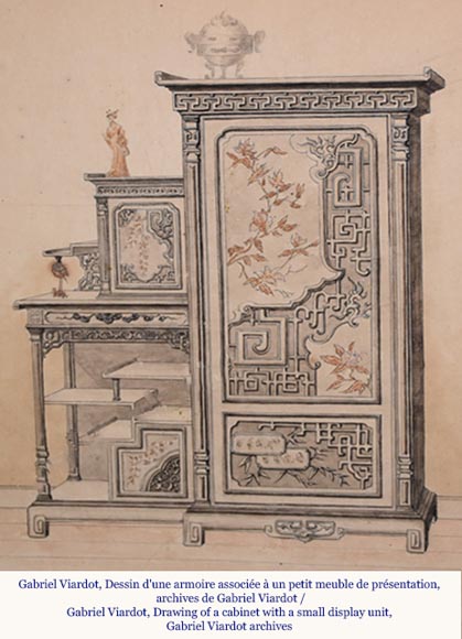 Gabriel VIARDOT (attribué à), Vitrine-armoire japonisante, fin du XIXe siècle Gabriel VIARDOT (attribué à), Vitrine-armoire japonisante, fin du XIXe siècle-16
