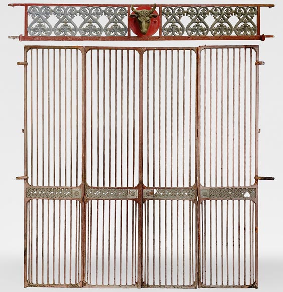 Façade de boucherie XIXe siècle en fonte et fer Façade de boucherie XIXe siècle en fonte et fer-0