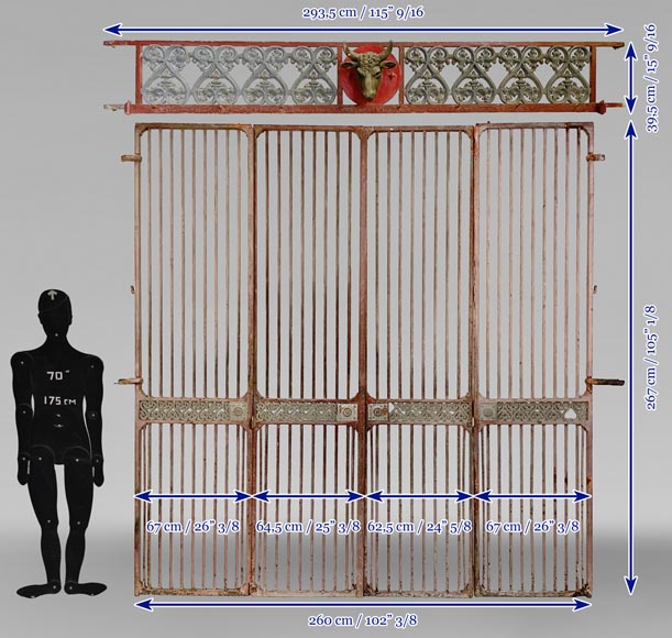 Façade de boucherie XIXe siècle en fonte et fer Façade de boucherie XIXe siècle en fonte et fer-15