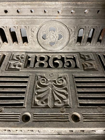 Escalier double quart tournant et passerelle en fonte et fer forgé, 1865 Escalier double quart tournant et passerelle en fonte et fer forgé, 1865-1