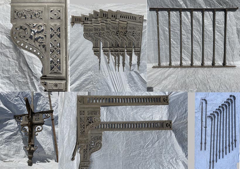 Escalier double quart tournant et passerelle en fonte et fer forgé, 1865 Escalier double quart tournant et passerelle en fonte et fer forgé, 1865-7