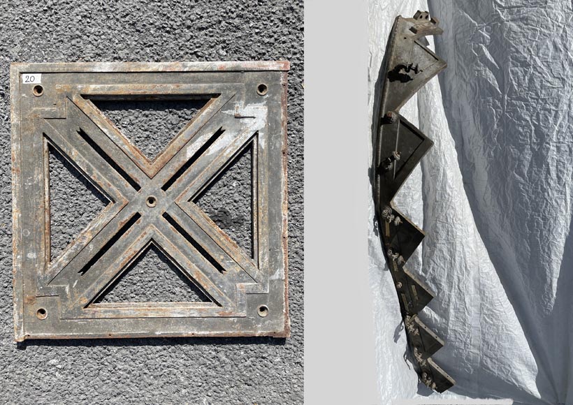 Escalier double quart tournant et passerelle en fonte et fer forgé, 1865 Escalier double quart tournant et passerelle en fonte et fer forgé, 1865-9