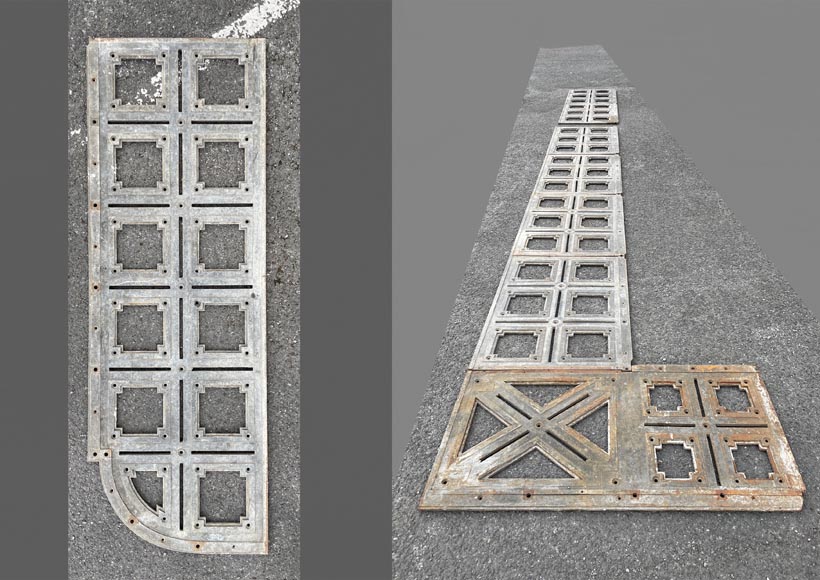 Escalier double quart tournant et passerelle en fonte et fer forgé, 1865 Escalier double quart tournant et passerelle en fonte et fer forgé, 1865-11