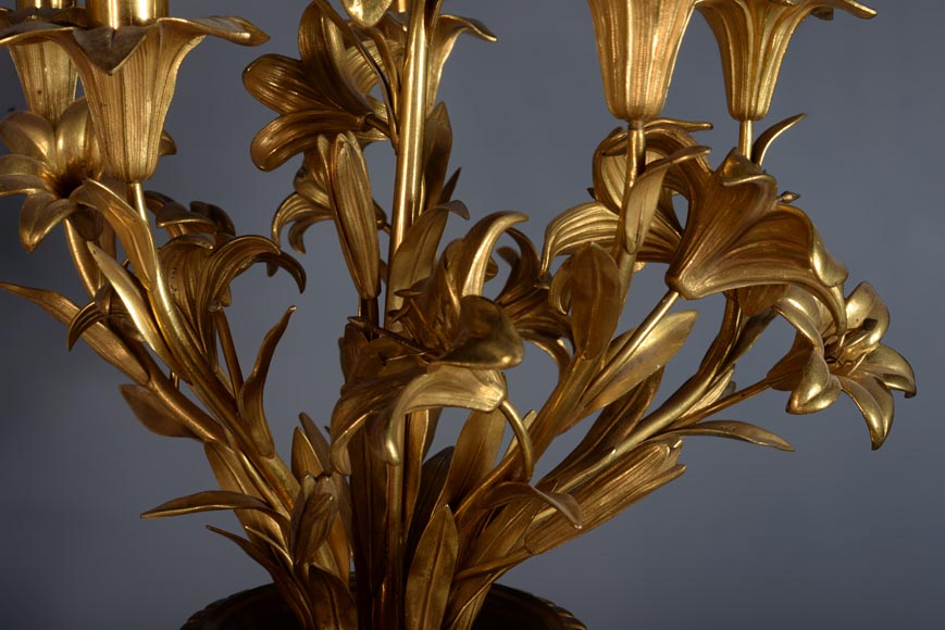 Paire de girandoles en bronze et porcelaine de Sèvres Paire de girandoles en bronze et porcelaine de Sèvres-3