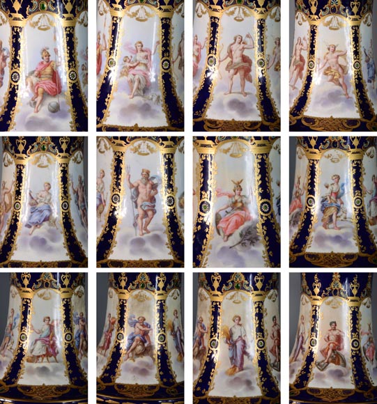 Paire de girandoles en bronze et porcelaine de Sèvres Paire de girandoles en bronze et porcelaine de Sèvres-7