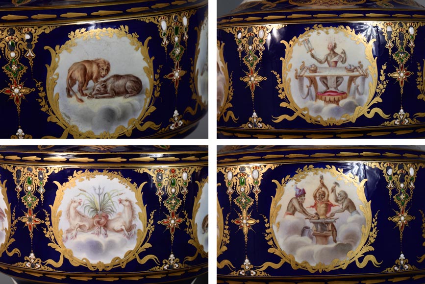 Paire de girandoles en bronze et porcelaine de Sèvres Paire de girandoles en bronze et porcelaine de Sèvres-11