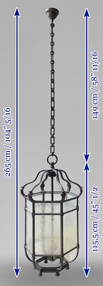 Deux grandes lanternes en bronze de style Napoléon III Deux grandes lanternes en bronze de style Napoléon III-10