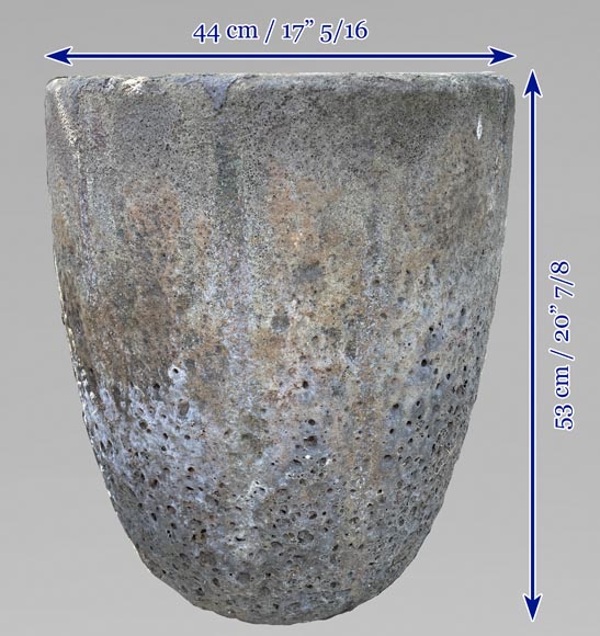 Trois vases de jardin à partir de creuset en grès Trois vases de jardin à partir de creuset en grès-6