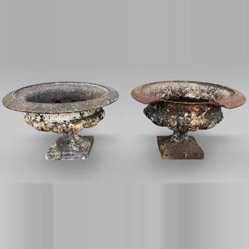 Paire de vases de jardin en fonte