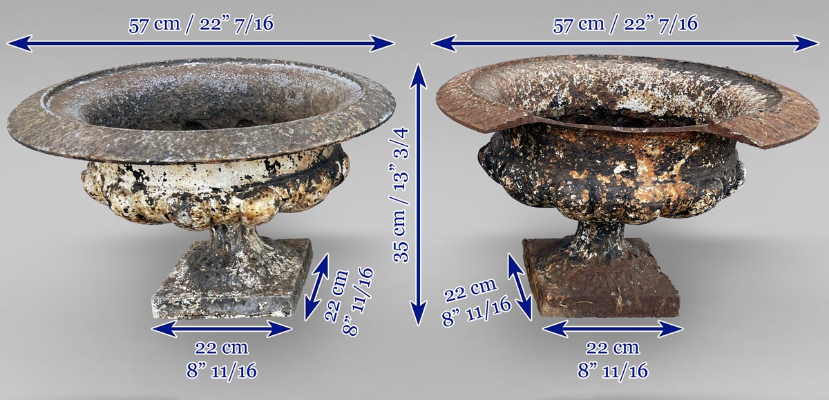 Paire de vases de jardin en fonte Paire de vases de jardin en fonte-10