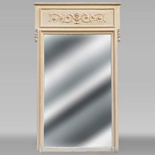 Trumeau en stuc et bois peint de style Louis XVI