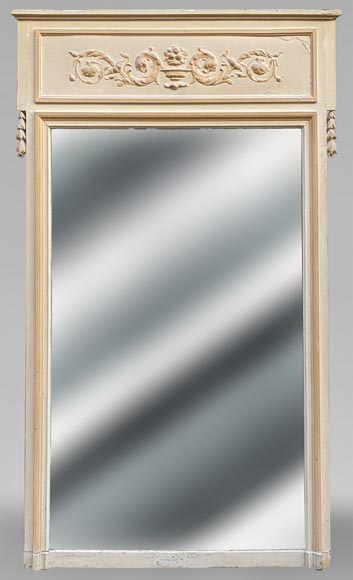 Trumeau en stuc et bois peint de style Louis XVI Trumeau en stuc et bois peint de style Louis XVI-0