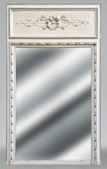 Trumeau en stuc et bois peint de style Louis XVI Trumeau en stuc et bois peint de style Louis XVI-0