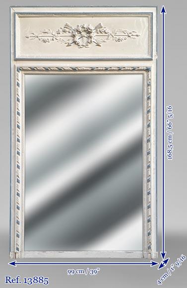 Trumeau en stuc et bois peint de style Louis XVI Trumeau en stuc et bois peint de style Louis XVI-6