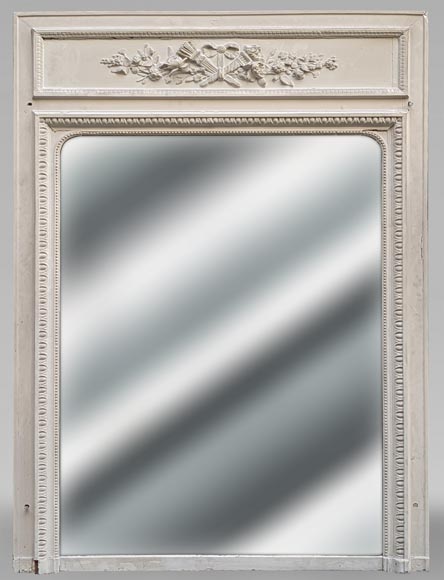 Trumeau en stuc et bois peint de style Louis XVI Trumeau en stuc et bois peint de style Louis XVI-0