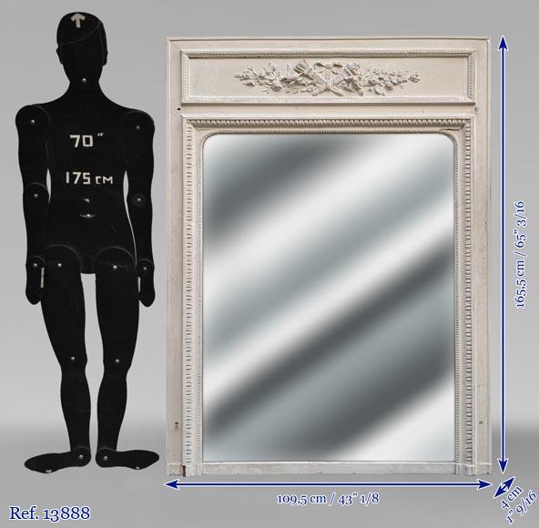 Trumeau en stuc et bois peint de style Louis XVI Trumeau en stuc et bois peint de style Louis XVI-5