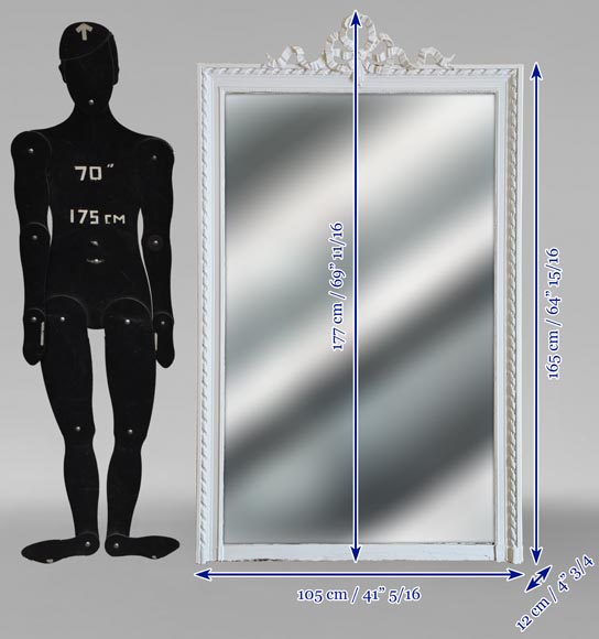 Petit trumeau de style Louis XVI au décor de ruban ajouré Petit trumeau de style Louis XVI au décor de ruban ajouré-6