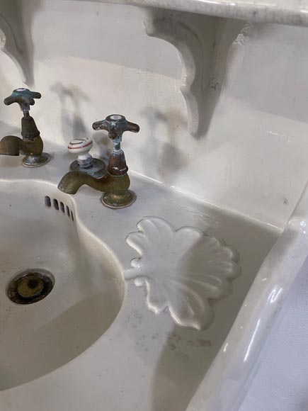 Lavabo en faïence sur colonne, XIXe siècle Lavabo en faïence sur colonne, XIXe siècle-3