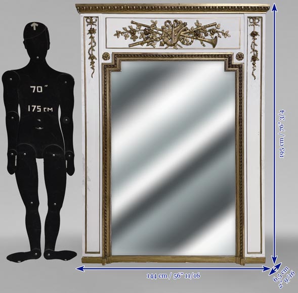 Trumeau de style Louis XV au décor d’instruments de musique Trumeau de style Louis XV au décor d’instruments de musique-8