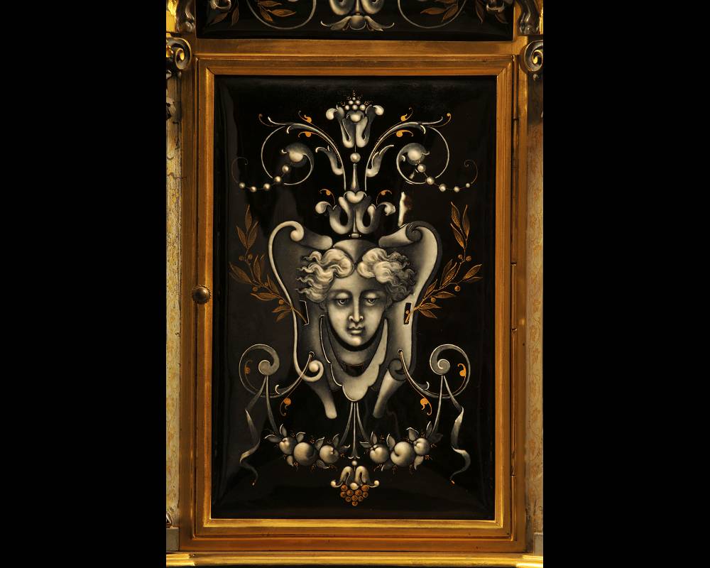 Paul SOYER, Pendule en bronze, bronze doré et émaux, vers 1860 Paul SOYER, Pendule en bronze, bronze doré et émaux, vers 1860-3