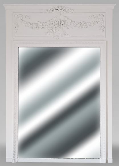 Trumeau de style Louis XVI à décor de panier fleuri Trumeau de style Louis XVI à décor de panier fleuri-0