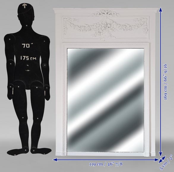 Trumeau de style Louis XVI à décor de panier fleuri Trumeau de style Louis XVI à décor de panier fleuri-5