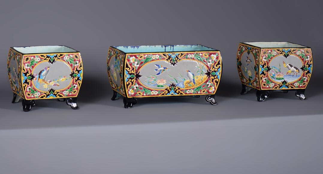 Manufacture J. VIEILLARD & CIE, Garniture de cheminée, seconde moitié du XIXe siècle Manufacture J. VIEILLARD & CIE, Garniture de cheminée, seconde moitié du XIXe siècle-1