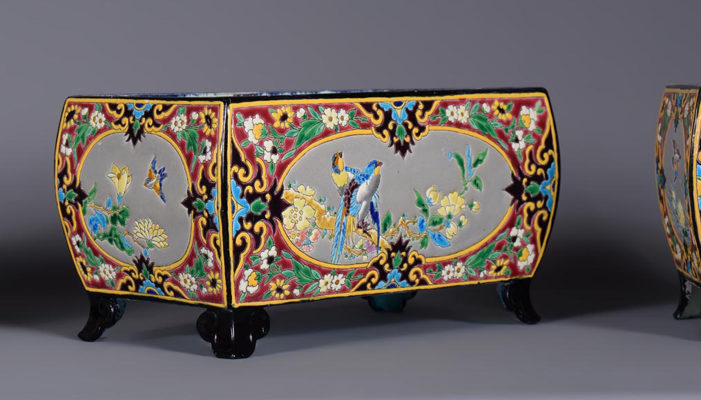 Manufacture J. VIEILLARD & CIE, Garniture de cheminée, seconde moitié du XIXe siècle Manufacture J. VIEILLARD & CIE, Garniture de cheminée, seconde moitié du XIXe siècle-2