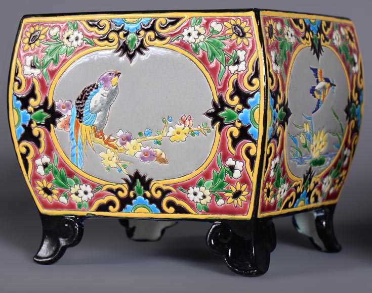 Manufacture J. VIEILLARD & CIE, Garniture de cheminée, seconde moitié du XIXe siècle Manufacture J. VIEILLARD & CIE, Garniture de cheminée, seconde moitié du XIXe siècle-4