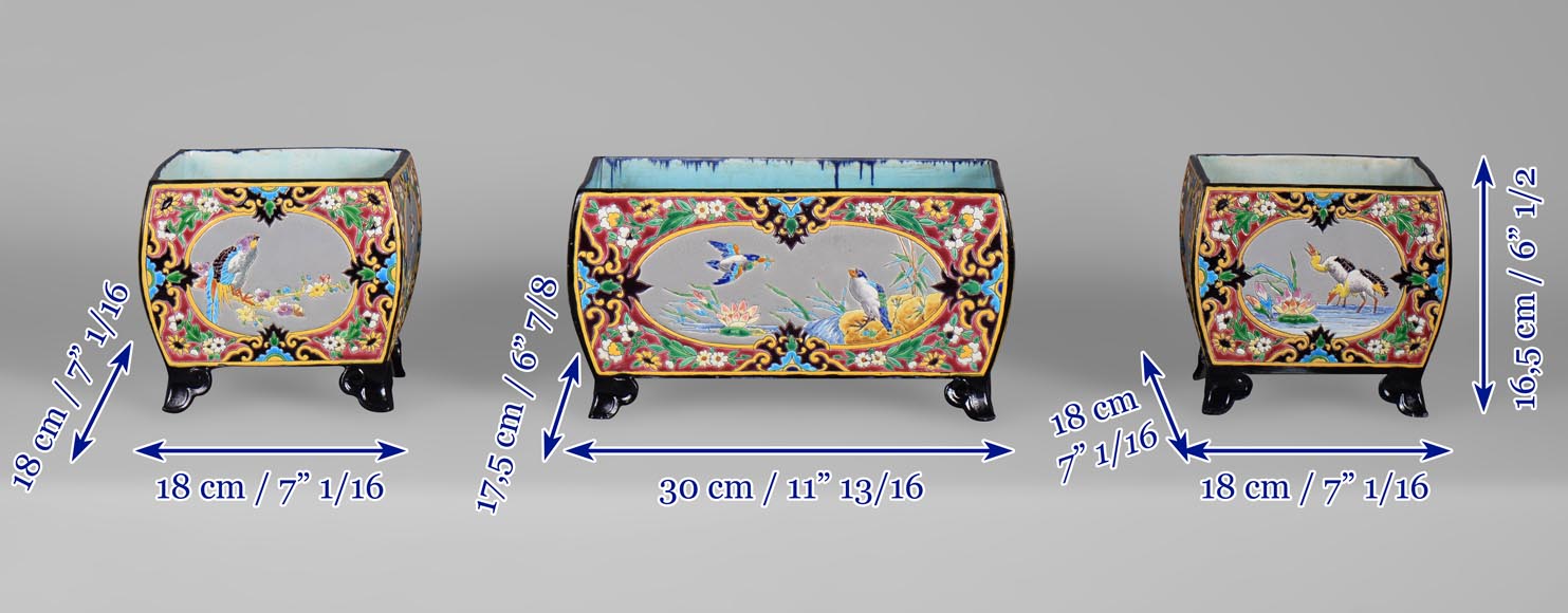 Manufacture J. VIEILLARD & CIE, Garniture de cheminée, seconde moitié du XIXe siècle Manufacture J. VIEILLARD & CIE, Garniture de cheminée, seconde moitié du XIXe siècle-9