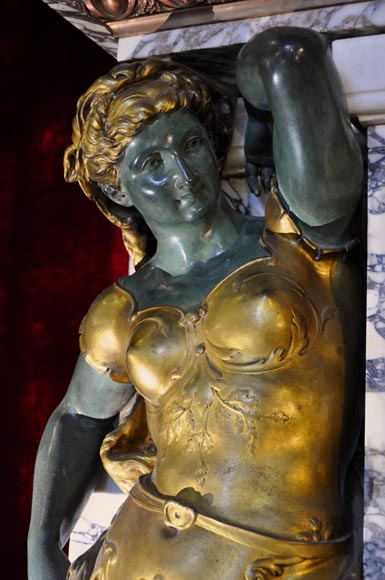 Extraordinaire cheminée monumentale signée par Jules Allard et Louis Ardisson provenant de l'Hôtel particulier de Edward Julius Berwind, Fifth Avenue, New York Extraordinaire cheminée monumentale signée par Jules Allard et Louis Ardisson provenant de l'Hôtel particulier de Edward Julius Berwind, Fifth Avenue, New York-6