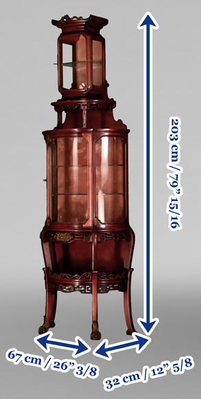 Vitrine japonisante de forme demi-lune, fin du XIXe siècle Vitrine japonisante de forme demi-lune, fin du XIXe siècle-11
