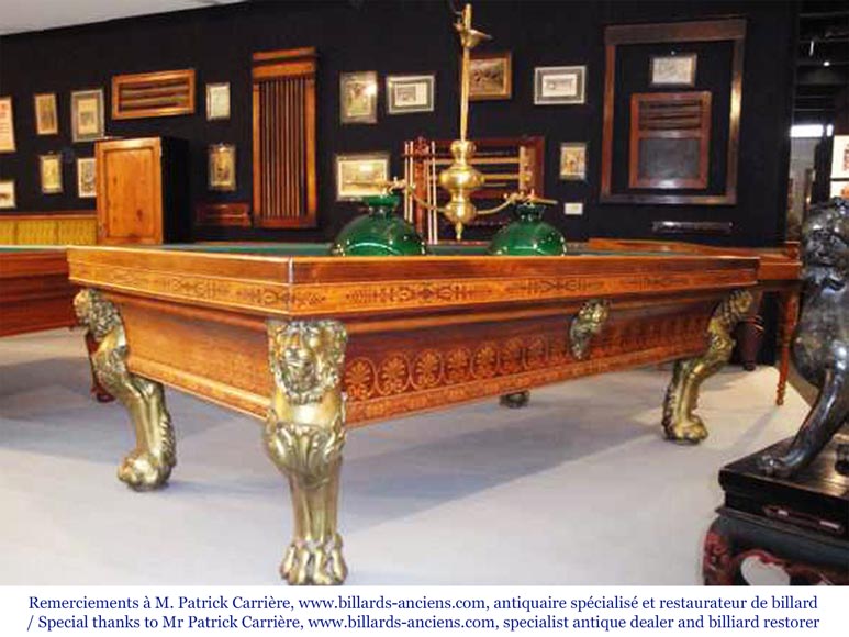 Exceptionnel billard Charles X de la Maison Chéreau en acajou et bronze doré Exceptionnel billard Charles X de la Maison Chéreau en acajou et bronze doré-4