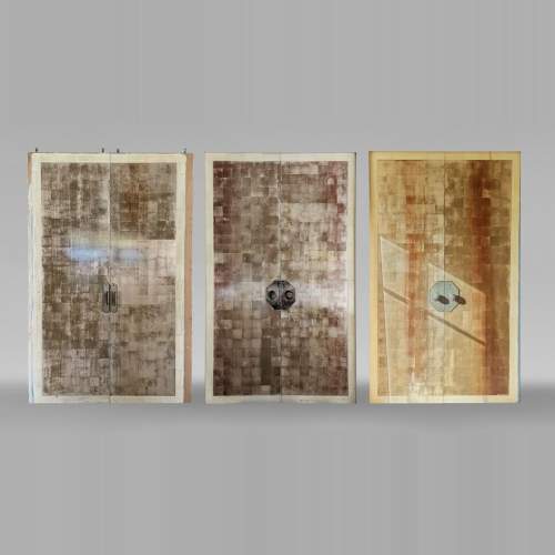 Lot de 3 doubles portes imitation galuchat