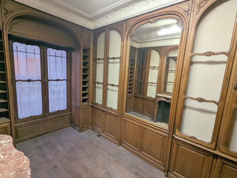 Boiserie et bibliothèque en chêne de style Louis XV Boiserie et bibliothèque en chêne de style Louis XV-2